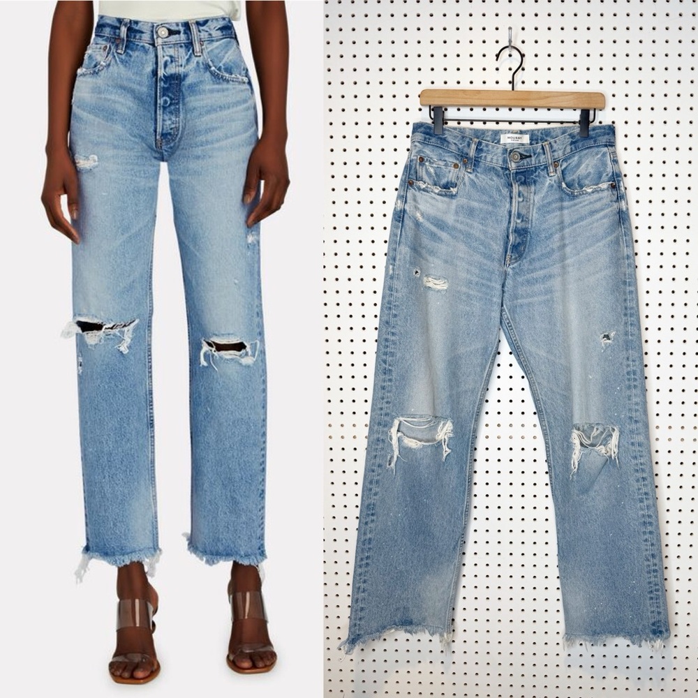 Moussy Vintage | Odessa Distressed Wide Straight-Leg Jeans Sz. 29
